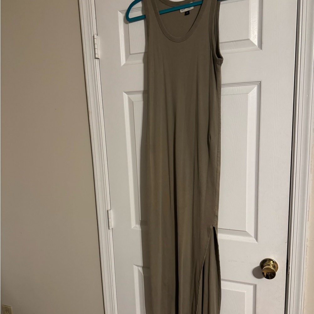Sleeveless Tan Maxi Dress